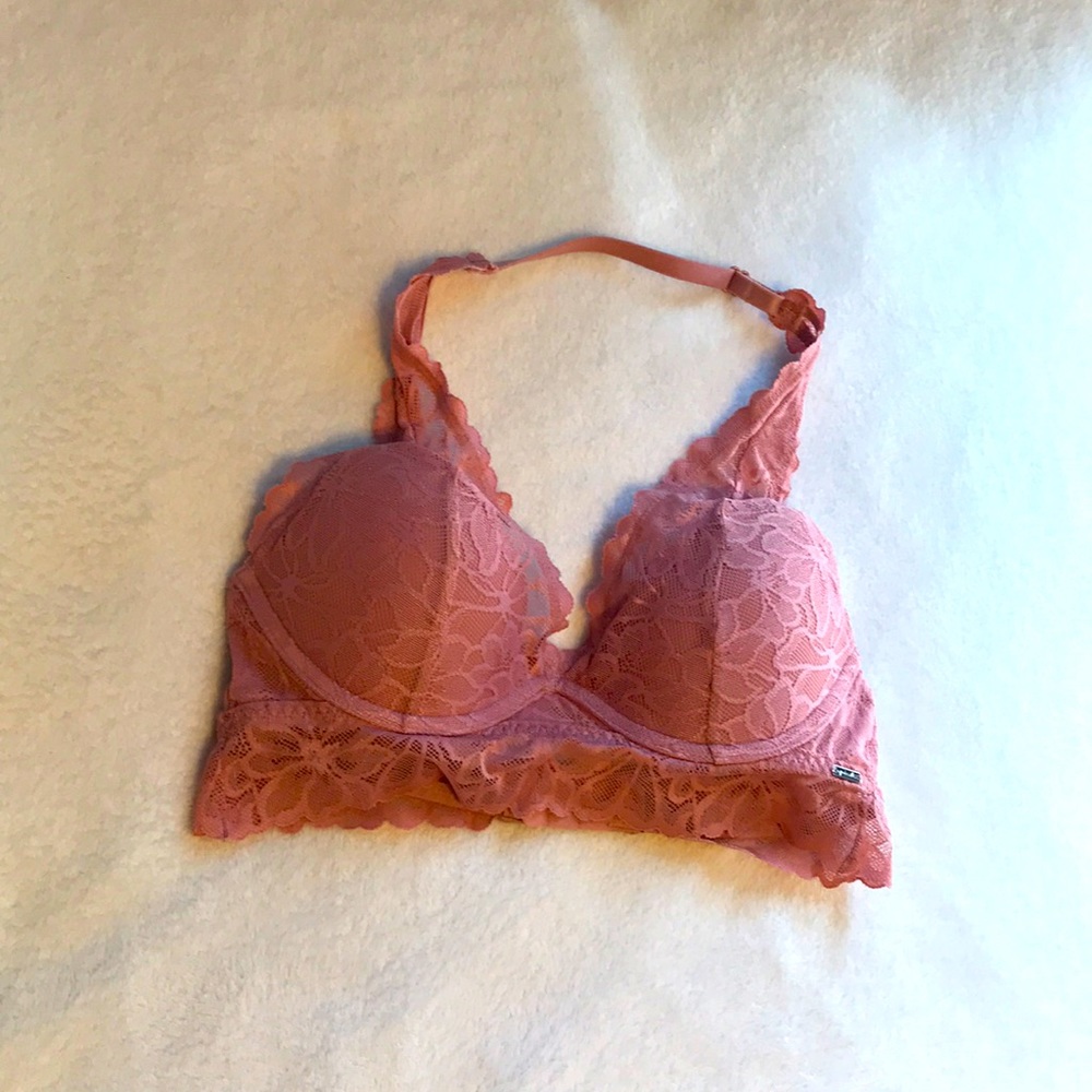 Pink wire halter bra, never worn